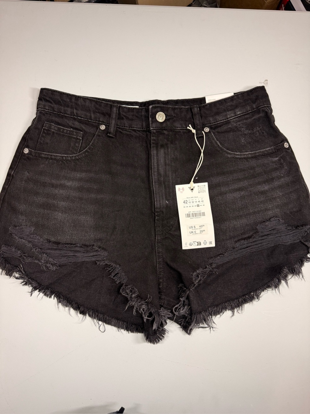 Zara high rise curved shorts 10